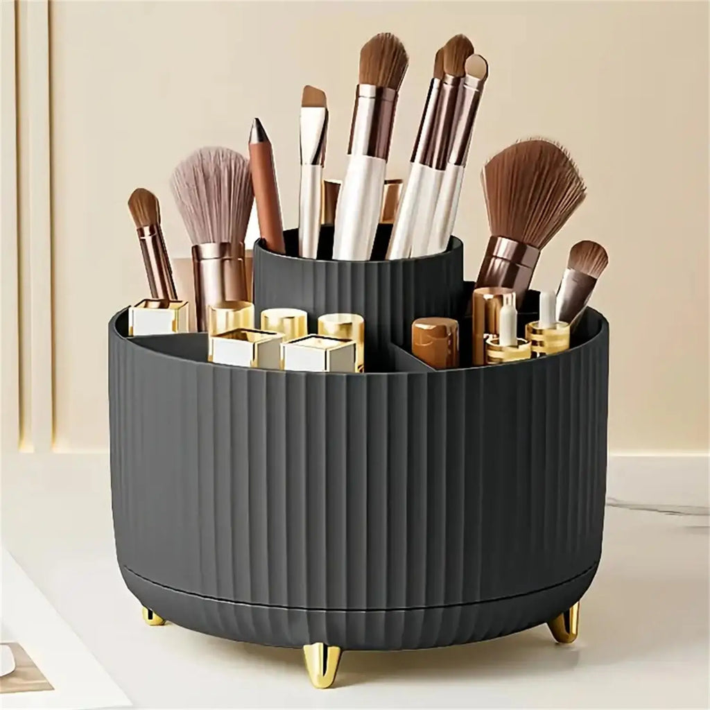 360° Rotating Makeup Organizer - Multi-Functional Holder for Brushes