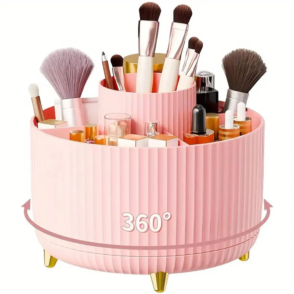 360° Rotating Makeup Organizer - Multi-Functional Holder for Brushes