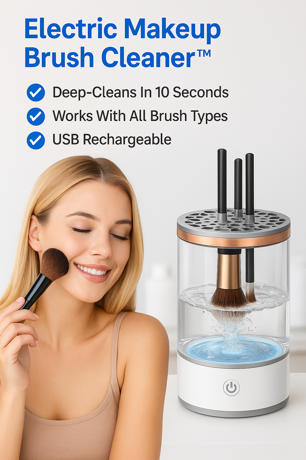Electric Makeup Brush Cleaner  Deep Cleans in 10 Seconds ✨