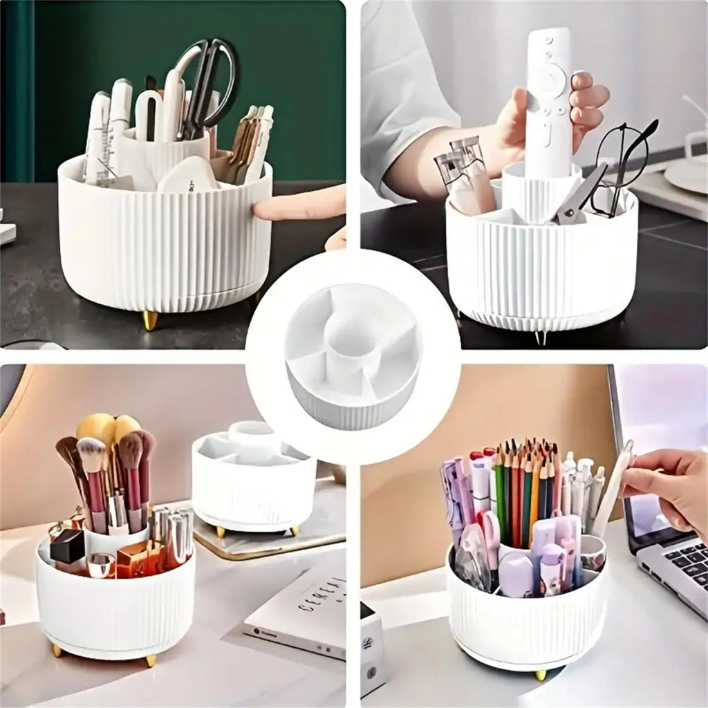 360° Rotating Makeup Organizer - Multi-Functional Holder for Brushes